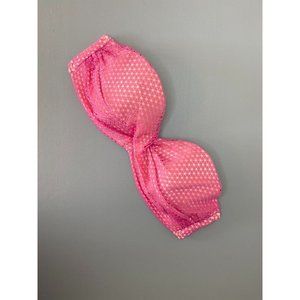 Victoria's 34C pink crochet strapless underwire bikini top swim summer‎ beach